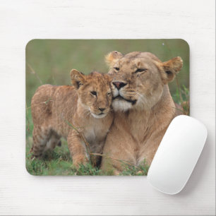 Kutest Baby Animals   Lion Cub en moeder Muismat