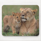 Kutest Baby Animals | Lion Cub en moeder Muismat (Voorkant)