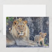 Kutest Baby Animals | Lion Dad & Cub Bedankkaart (Voorkant / Achterkant)