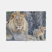 Kutest Baby Animals | Lion Dad & Cub Fleece Deken (Voorkant (Horizontaal))