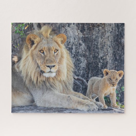 Kutest Baby Animals | Lion Dad & Cub Legpuzzel (Horizontaal)