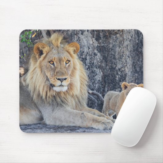 Kutest Baby Animals | Lion Dad & Cub Muismat (Met muis)
