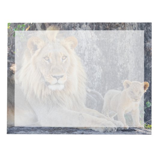 Kutest Baby Animals | Lion Dad & Cub Notitieblok (Voorkant)