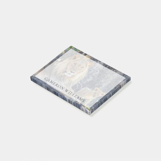 Kutest Baby Animals | Lion Dad & Cub Post-it® Notes (Schuin)