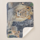 Kutest Baby Animals | Lion Dad & Cub Sherpa Deken (Voorkant)