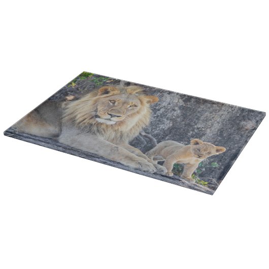 Kutest Baby Animals | Lion Dad & Cub Snijplank (Hoek)