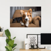Kutest Baby Animals | Long Hair Corgi Puppy Poster (Thuiskantoor)