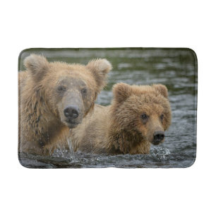Kutest Baby Animals Mama Beer en haar kubussen Badmat