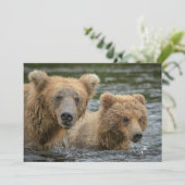 Kutest Baby Animals | Mama Beer en haar kubussen Bedankkaart (Staand voorkant)