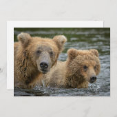 Kutest Baby Animals | Mama Beer en haar kubussen Bedankkaart (Voorkant / Achterkant)