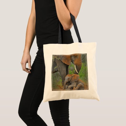 Kutest Baby Animals | Mama Elephant & Baby Tote Bag (Voorkant (product))