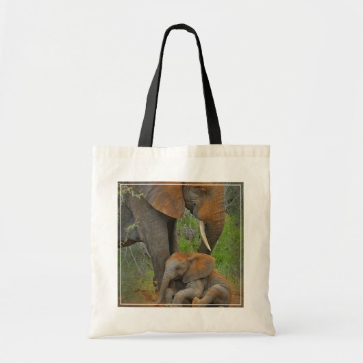Kutest Baby Animals | Mama Elephant & Baby Tote Bag (Voorkant)