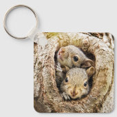 Kutest Baby Animals | Merkwaardige Baby eekhoorns Sleutelhanger (Voorkant)