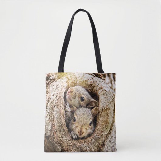 Kutest Baby Animals | Merkwaardige Baby eekhoorns Tote Bag (Voorkant)
