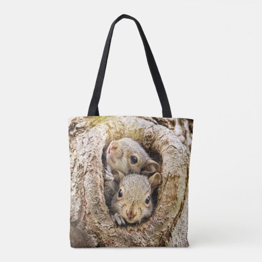 Kutest Baby Animals | Merkwaardige Baby eekhoorns Tote Bag (Achterkant)