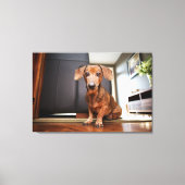 Kutest Baby Animals | Mini Dachshund Puppy Canvas Afdruk (Voorkant)