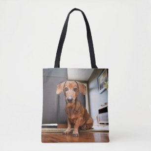 Kutest Baby Animals Mini Dachshund Puppy Tote Bag