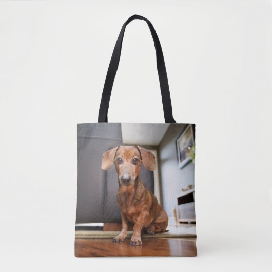Kutest Baby Animals | Mini Dachshund Puppy Tote Bag (Voorkant)