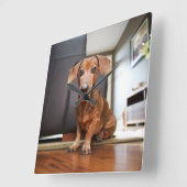 Kutest Baby Animals | Mini Dachshund Puppy Vierkante Klok (Hoek)