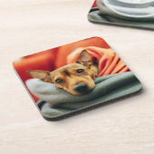 Kutest Baby Animals | Miniatuur Pinscher Bier Onderzetter (Linkerzijde)