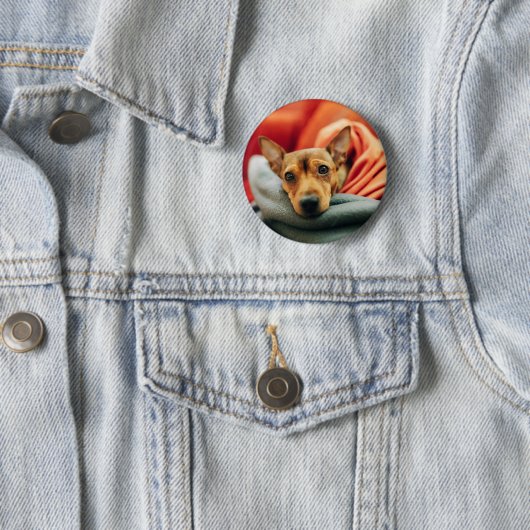 Kutest Baby Animals | Miniatuur Pinscher Ronde Button 5,7 Cm (In situ)