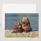 Kutest Baby Animals | Moeder Beer en kubussen Bedankkaart (Voorkant / Achterkant)