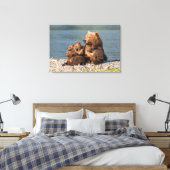 Kutest Baby Animals | Moeder Beer en kubussen Canvas Afdruk (Insitu (Slaapkamer))