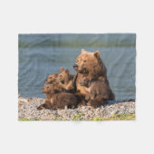 Kutest Baby Animals | Moeder Beer en kubussen Fleece Deken (Voorkant (Horizontaal))