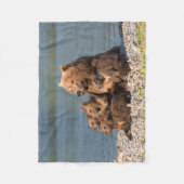 Kutest Baby Animals | Moeder Beer en kubussen Fleece Deken (Voorkant)