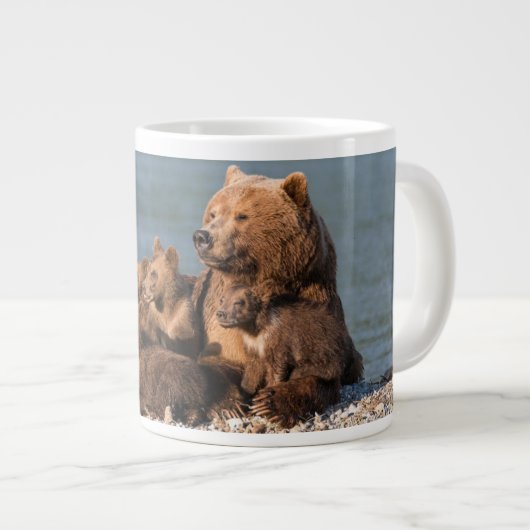Kutest Baby Animals | Moeder Beer en kubussen Grote Koffiekop (Voorkant rechts)