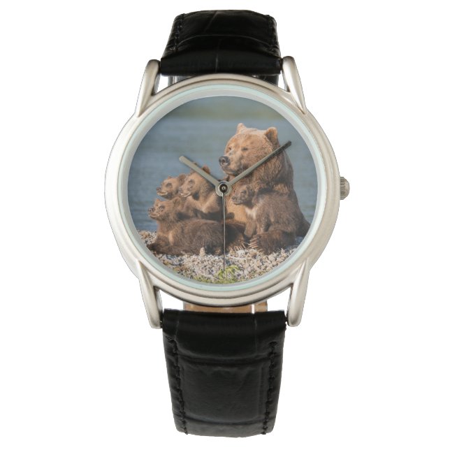 Kutest Baby Animals | Moeder Beer en kubussen Horloge (Voorkant)