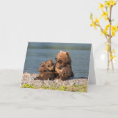 Kutest Baby Animals | Moeder Beer en kubussen Kaart (Gele Bloem)