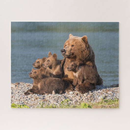 Kutest Baby Animals | Moeder Beer en kubussen Legpuzzel (Horizontaal)
