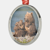 Kutest Baby Animals | Moeder Beer en kubussen Metalen Ornament (Links)