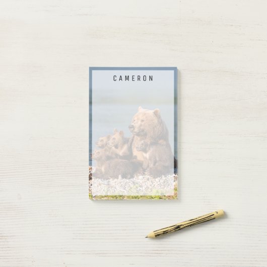 Kutest Baby Animals | Moeder Beer en kubussen Post-it® Notes (Op bureau)