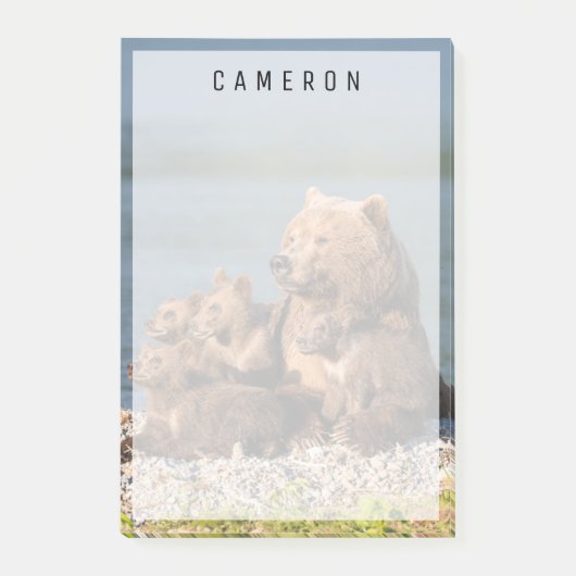 Kutest Baby Animals | Moeder Beer en kubussen Post-it® Notes (Voorkant)