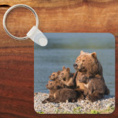 Kutest Baby Animals | Moeder Beer en kubussen Sleutelhanger (Voorkant)
