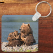 Kutest Baby Animals | Moeder Beer en kubussen Sleutelhanger (Achterkant)
