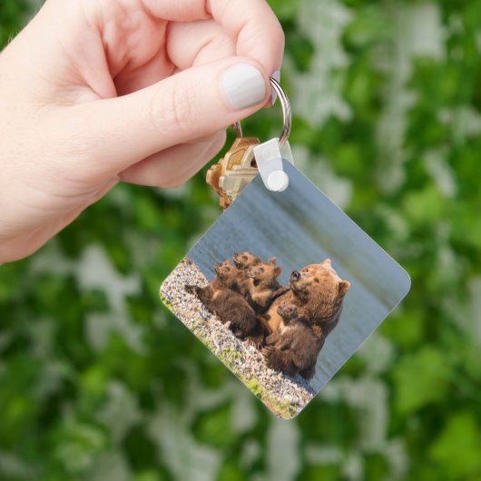 Kutest Baby Animals | Moeder Beer en kubussen Sleutelhanger (Hand)
