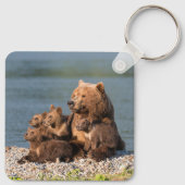 Kutest Baby Animals | Moeder Beer en kubussen Sleutelhanger (Achterkant)