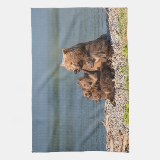 Kutest Baby Animals | Moeder Beer en kubussen Theedoek (Verticaal)