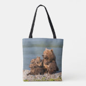 Kutest Baby Animals | Moeder Beer en kubussen Tote Bag (Achterkant)