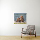 Kutest Baby Animals | Moeder Beer en kubussen Wandkleed (In Situ (horizontaal))
