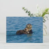 Kutest Baby Animals | Moeder en Baby Otter Bedankkaart (Staand voorkant)