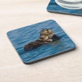 Kutest Baby Animals | Moeder en Baby Otter Bier Onderzetter (Linkerzijde)