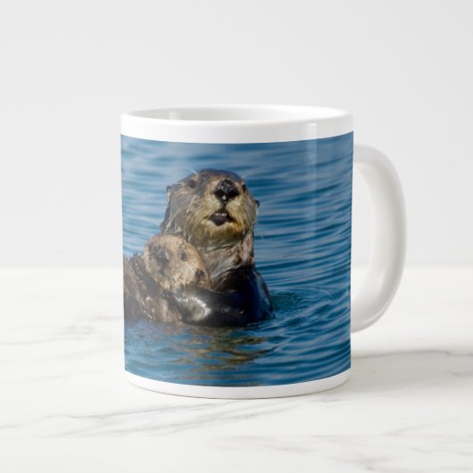 Kutest Baby Animals | Moeder en Baby Otter Grote Koffiekop (Voorkant rechts)