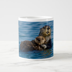 Kutest Baby Animals   Moeder en Baby Otter Grote Koffiekop