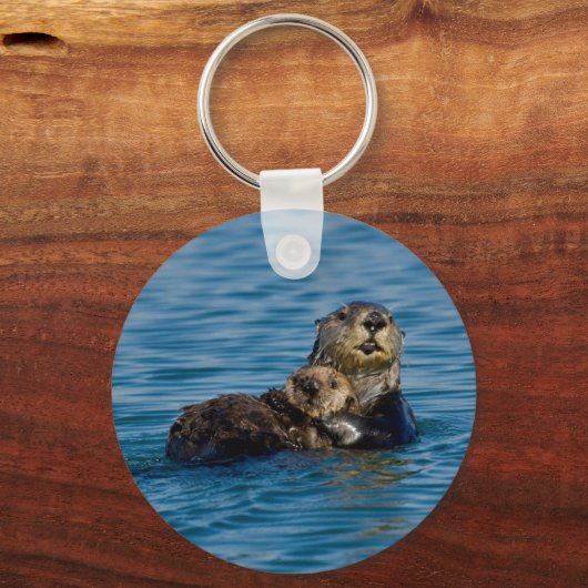 Kutest Baby Animals | Moeder en Baby Otter Sleutelhanger (Achterkant)