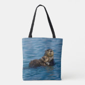 Kutest Baby Animals | Moeder en Baby Otter Tote Bag (Achterkant)