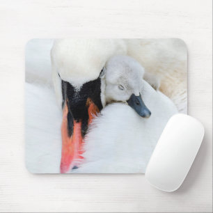 Kutest Baby Animals Moeder en Baby Stomme Swan Muismat